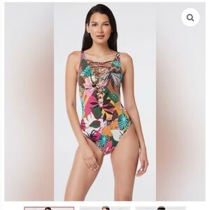 Colorful Floral One-Piece Swimsuit